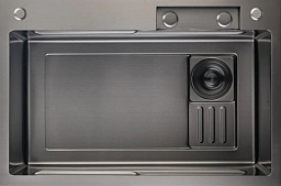 Купить Кухонная мойка из нержавеющей стали GRANFEST METAL 7545 PVD графит в Гомеле: лучшая цена, фото, характеристики